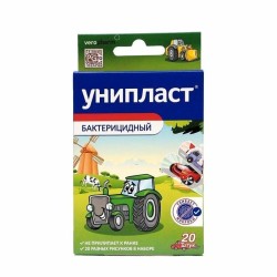 Лейкопластырь бактерицидный Унипласт детский Машины 20 шт.
